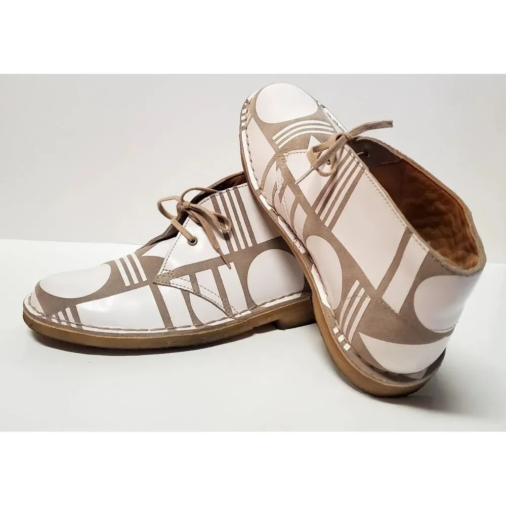 Clarks Original Patternity Collaboration W 8.5 US Desert Boot Taupe & White - Picture 9 of 15